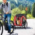 Dog Bike Trailer, Red and Black Pet Cart Wagon, Large Wheels for Off-Road Adventures with Your Pet - Image 2