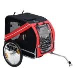 Dog Bike Trailer, Red and Black Pet Cart Wagon, Large Wheels for Off-Road Adventures with Your Pet - Image 11