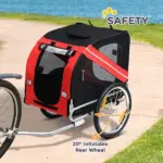 Dog Bike Trailer, Red and Black Pet Cart Wagon, Large Wheels for Off-Road Adventures with Your Pet - Image 7