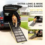 PawHut Dog Car Ramp, 75 Inch x 20 Inch Extra Long and Wide, Non-Slip Surface, Folding Portable Pet Ramp for Large, Small and Senior Dogs - Image 4