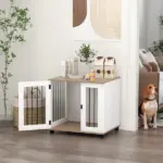 Dog Crate Furniture, Side Table Indoor Dog Kennel, End Table with Lockable Door for Small and Medium Dogs, Dog Cage, Walnut Brown - Image 10