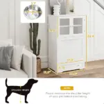 Dog Feeding Station with Two Storage Cabinets, 2 Elevated Dog Bowls, Side Hooks, Anti-tip Kit, for Feeding and Watering - Image 3