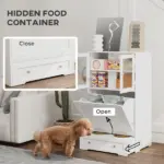 Dog Feeding Station with Two Storage Cabinets, 2 Elevated Dog Bowls, Side Hooks, Anti-tip Kit, for Feeding and Watering - Image 4