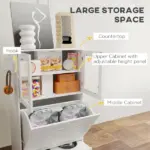 Dog Feeding Station with Two Storage Cabinets, 2 Elevated Dog Bowls, Side Hooks, Anti-tip Kit, for Feeding and Watering - Image 5