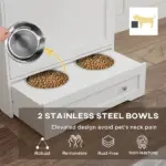 Dog Feeding Station with Two Storage Cabinets, 2 Elevated Dog Bowls, Side Hooks, Anti-tip Kit, for Feeding and Watering - Image 6