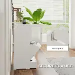 Dog Feeding Station with Two Storage Cabinets, 2 Elevated Dog Bowls, Side Hooks, Anti-tip Kit, for Feeding and Watering - Image 7