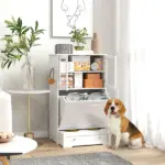 Dog Feeding Station with Two Storage Cabinets, 2 Elevated Dog Bowls, Side Hooks, Anti-tip Kit, for Feeding and Watering - Image 10
