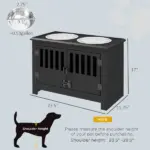 Dog Food Storage Cabinet with Bowls and Dog Feeding Station, Black - Image 3