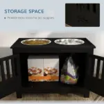 Dog Food Storage Cabinet with Bowls and Dog Feeding Station, Black - Image 5