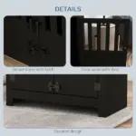 Dog Food Storage Cabinet with Bowls and Dog Feeding Station, Black - Image 6