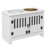 Dog Food Storage Cabinet with Bowls and Dog Feeding Station, White - Image 11