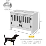 Dog Food Storage Cabinet with Bowls and Dog Feeding Station, White - Image 3