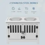 Dog Food Storage Cabinet with Bowls and Dog Feeding Station, White - Image 4