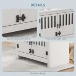 Dog Food Storage Cabinet with Bowls and Dog Feeding Station, White - Image 6