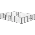 Dog Playpen for Indoor Outdoor, 24 Panels 39" H Puppy Playpen with Lockable Door, DIY Shape Pet Exercise Fence, Black