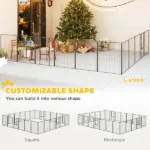 Dog Playpen for Indoor Outdoor, 24 Panels 39" H Puppy Playpen with Lockable Door, DIY Shape Pet Exercise Fence, Black - Image 4