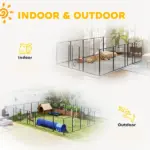 Dog Playpen for Indoor Outdoor, 24 Panels 39" H Puppy Playpen with Lockable Door, DIY Shape Pet Exercise Fence, Black - Image 8