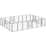 Dog Playpen for Indoor Outdoor, 24 Panels 44.5" H Puppy Playpen with Lockable Door, DIY Shape Pet Exercise Fence, Black - Image 12