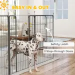 Dog Playpen for Indoor Outdoor, 24 Panels 44.5" H Puppy Playpen with Lockable Door, DIY Shape Pet Exercise Fence, Black - Image 6