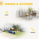 Dog Playpen for Indoor Outdoor, 24 Panels 44.5" H Puppy Playpen with Lockable Door, DIY Shape Pet Exercise Fence, Black - Image 8