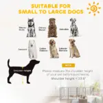 Dog Playpen for Indoor Outdoor, 24 Panels 44.5" H Puppy Playpen with Lockable Door, DIY Shape Pet Exercise Fence, Black - Image 9