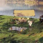 Dog Playpen for Indoor Outdoor, 24 Panels 44.5" H Puppy Playpen with Lockable Door, DIY Shape Pet Exercise Fence, Black - Image 10