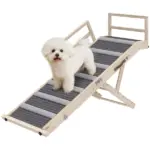 PawHut Dog Ramp, Folding Pet Ramp, 4 Adjustable Height from 15" to 19", Dog Step with Side Rails for Small to Large Pets - Image 11