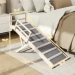 PawHut Dog Ramp, Folding Pet Ramp, 4 Adjustable Height from 15" to 19", Dog Step with Side Rails for Small to Large Pets - Image 3