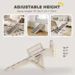 PawHut Dog Ramp, Folding Pet Ramp, 4 Adjustable Height from 15" to 19", Dog Step with Side Rails for Small to Large Pets - Image 5