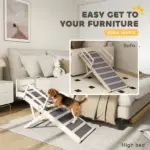 PawHut Dog Ramp, Folding Pet Ramp, 4 Adjustable Height from 15" to 19", Dog Step with Side Rails for Small to Large Pets - Image 8