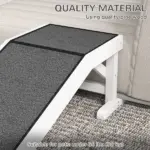 Dog Ramp for Bed Pet Access Non-Slip Carpet Top Platform 49 x 16 x 14 White - Image 4