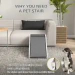 Dog Ramp for Bed Pet Access Non-Slip Carpet Top Platform 49 x 16 x 14 White - Image 5