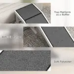 Dog Ramp for Bed Pet Access Non-Slip Carpet Top Platform 49 x 16 x 14 White - Image 6