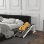 Dog Ramp for Bed Pet Access Non-Slip Carpet Top Platform 49 x 16 x 14 White - Image 10