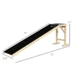 Dog Ramp Pet Ramp for Bed, Non-Slip Carpet, Top Platform, 74" x 16" x 25", Natural - Image 3