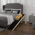 Dog Ramp Pet Ramp for Bed, Non-Slip Carpet, Top Platform, 74" x 16" x 25", Natural - Image 10