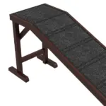 PawHut Dog Ramp Pet Ramp for Bed with Non-Slip Carpet, Top Platform, 74" x 16" x 25", Brown - Image 8