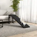 Dog Ramp w/ Non-Slip Carpet and Top Platform, 74" x 16" x 25", Black - Image 2