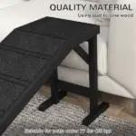 Dog Ramp w/ Non-Slip Carpet and Top Platform, 74" x 16" x 25", Black - Image 4