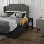 Dog Ramp w/ Non-Slip Carpet and Top Platform, 74" x 16" x 25", Black - Image 10