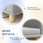 PawHut Dog Sofa Couch Bed with Washable Cushion for Large Dogs, Cats, Gray - Image 6