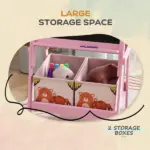 Double Sided Kids Easel with Whiteboard, Chalkboard and Storage Boxes, Pink - Image 5
