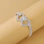 Double Heart Crystal Anklet Bracelet with Rhinestone Accents - Image 10