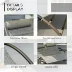 Double Rocking Bed Outdoor Chaise Sun Lounger with Canopy Light Gray - Image 6