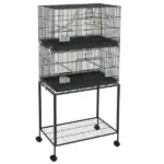 PawHut Double Stackable Bird Cage on Wheels with Stand, for Canaries - Image 12