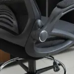 Drafting Chair, Tall Office Chair with Lumbar Support, Flip-Up Armrests, Footrest Ring and Adjustable Seat Height, Black - Image 8