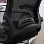 Drafting Chair, Tall Office Chair with Lumbar Support, Flip-Up Armrests, Footrest Ring and Adjustable Seat Height, Black - Image 10