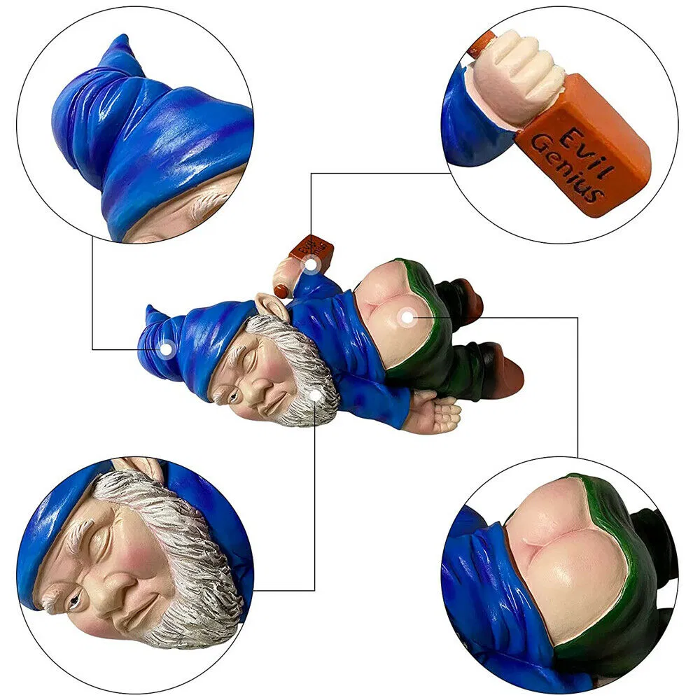 Funny Drunk Dwarf Garden Gnome Outdoor Yard Patio Decoration