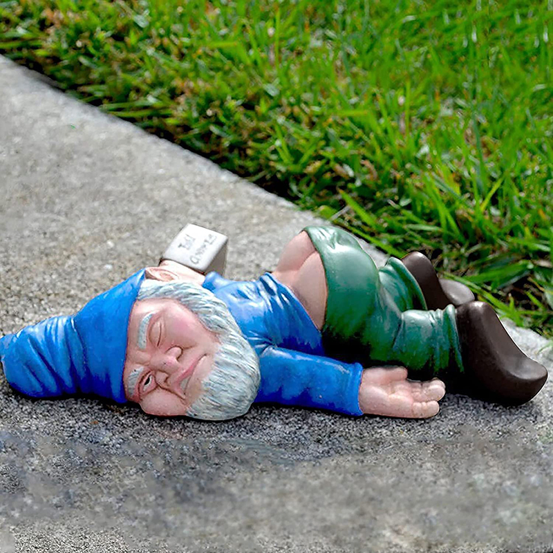 Funny Drunk Dwarf Garden Gnome Outdoor Yard Patio Decoration