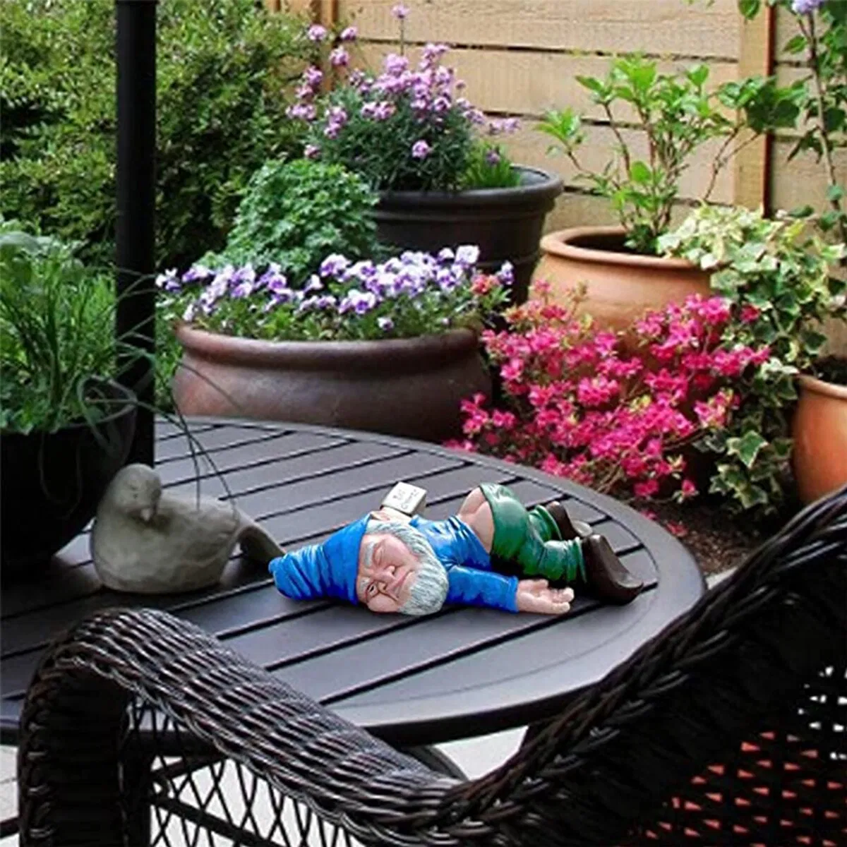 Funny Drunk Dwarf Garden Gnome Outdoor Yard Patio Decoration